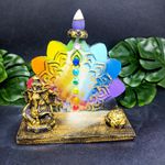 Incensário 7 Chakras Ganesha + 5 Incensos de Cone de Brinde 