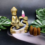 Incensário Cascata Buda Hindu Menino Pequeno + 5 incensos cone de Brinde.