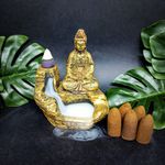 Incensário Cascata Buda Hindu da Paz + 5 incensos cone de Brinde.