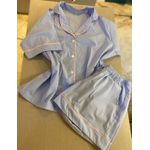 Conjunto Curto Tradicional Vichy Azul Claro