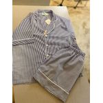 Conjunto Curto Tradicional Masculino Listrado Azul