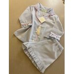 Conjunto Curto Babadinho Listrado Azul