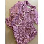 Conjunto Curto Babadinho Vichy Roxo