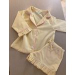 Conjunto Curto Babadinho Listrado Amarelo