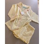 Conjunto Curto Babadinho Xadrez Amarelo