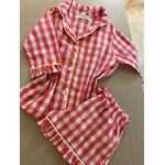 Conjunto Curto Babadinho Xadrez Vermelho Tomate
