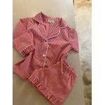 Conjunto Curto Babadinho Vichy Vermelho 