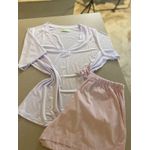 Conjunto Curto Básico Vichy Rosa Bebê