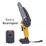 Motosserra Elétrica Portátil Recarregável Bateria 21v Bivolt Frequência 60Hz com Maleta