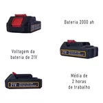 Motosserra Elétrica Portátil Recarregável Bateria 21v Bivolt Frequência 60Hz com Maleta