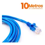 Cabo De Rede 10m Ethernet Lan Rj45 Cat5e C/ 10 Metros