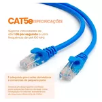 Cabo De Rede 10m Ethernet Lan Rj45 Cat5e C/ 10 Metros