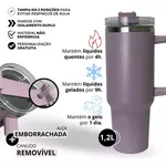 Copo Termico Grande Canudo Quencher Caneca Tampa Alça 1200ml