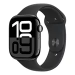 Apple Watch Series 10 GPS • Caixa preta brilhante de alumínio – 46 mm • Pulseira esportiva preta