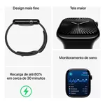 Apple Watch Series 10 GPS • Caixa preta brilhante de alumínio – 46 mm • Pulseira esportiva preta