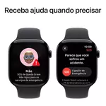 Apple Watch Series 10 GPS • Caixa preta brilhante de alumínio – 46 mm • Pulseira esportiva preta