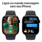 Apple Watch Series 10 GPS • Caixa preta brilhante de alumínio – 46 mm • Pulseira esportiva preta