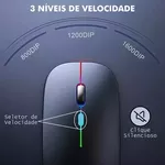 Mouse Sem Fio Wireless Recarregável Led Rgb 2.4ghz Cor Preto
