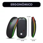 Mouse Sem Fio Wireless Recarregável Led Rgb 2.4ghz Cor Preto