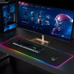 Mouse Pad Gamer Com Led Emborrachado Grande 300mm X 800mm
