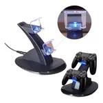 Carregador 2 Controles Ps4 Playstation 4 Duplo Base Dock Led