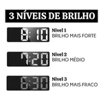 Relógio Digital De Mesa Led Com Data E Alarme Relógio Led Visor 12/24h 