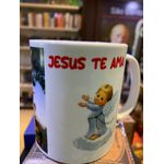 CANECA ANJO DA GUARDA PLASTICA BRANCA 325 ML 