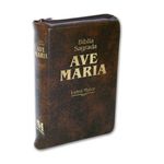 BIBLIA AVE MARIA LETRA MAIOR ZÍPER MARROM