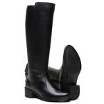 Bota Montaria Feminina de Couro Preto Aurora