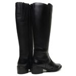 Bota Montaria Feminina de Couro Preto Aurora