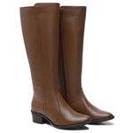 Bota Montaria Feminina de Couro Caramelo Aurora
