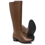 Bota Montaria Feminina de Couro Caramelo Aurora