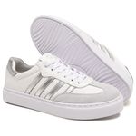 Tênis Casual Feminino em Couro Branco Rebeca 