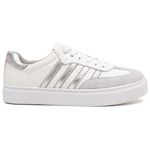 Tênis Casual Feminino em Couro Branco Rebeca 