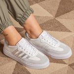 Tênis Casual Feminino em Couro Branco Rebeca 