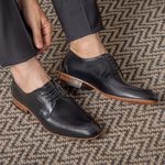 Sapato Social Masculino em Couro Preto Logan