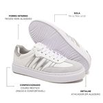 Tênis Casual Feminino em Couro Branco Rebeca 