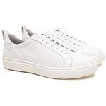 Tênis Casual Masculino em Couro Branco Yaris 