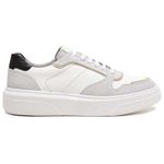 Tênis Casual Masculino em Couro Branco Polo 