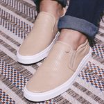 Sapatênis Slip On Couro Nude Forro de Couro Berlutini