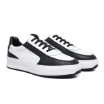 Tênis Casual Bold Sneaker Em Couro Branco/Preto