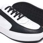 Tênis Casual Bold Sneaker Em Couro Branco/Preto