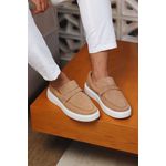 Sapato Loafer Mocassim Master Camurça Taupe
