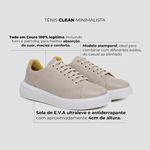Tênis de Amarrar Couro Liso Off White Sola Alta Branca Clean 