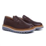 Loafer Orion Couro Café Sola Tratorada 