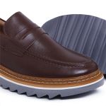 Loafer Orion Couro Café Sola Tratorada 