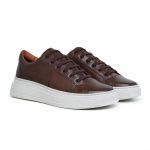 Tênis Casual Pulse Sneaker Café Em Couro 