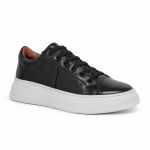 Tênis Casual Pulse Sneaker Preto Em Couro 