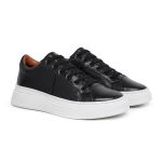 Tênis Casual Pulse Sneaker Preto Em Couro 