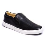 Sapatênis Slip On Couro Preto Forro de Couro Berlutini